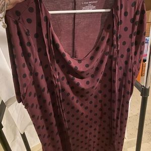 Lane Bryant size18/20 maroon with black polka dots
